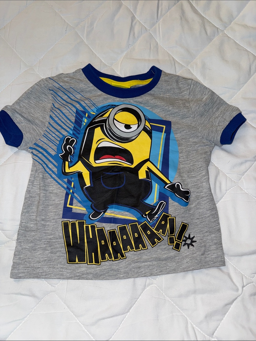 2T Minion Graphic Tee - Grey & Blue Kids Shirt NWOT